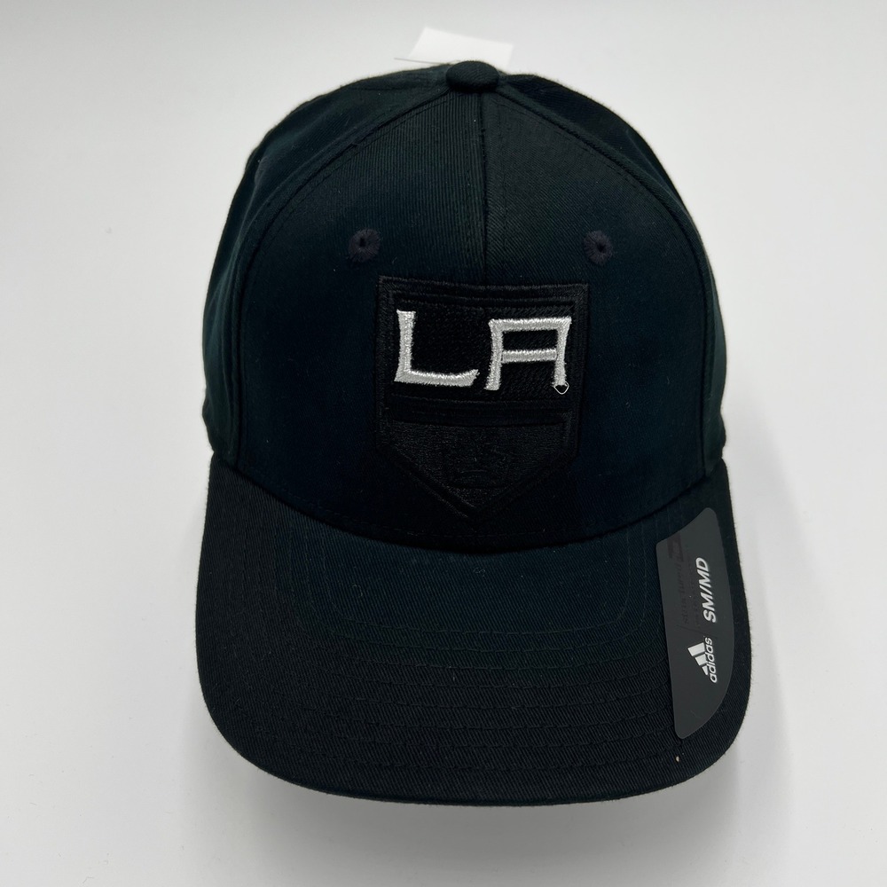 Adidas NHL Los Angeles Kings Black Structured Flex Fit Hat S/M New